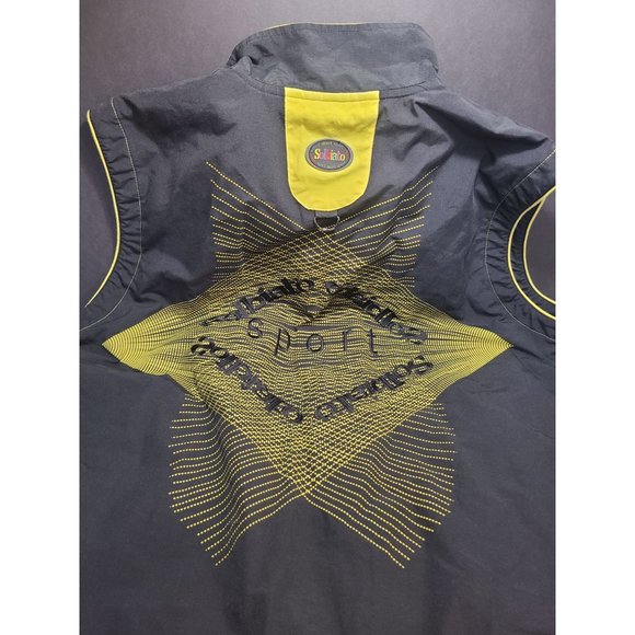 90's Solbiato Sport Vest Size XXL Yellow Black Full Zip Go-Go Aye Moe Kil Bob - Picture 6 of 10